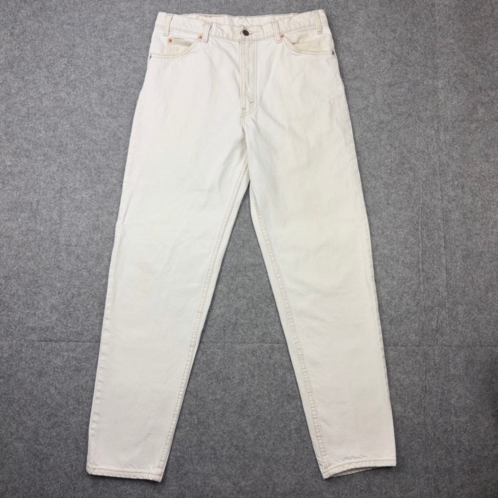 VTG Levi's Jeans Mens 36x34 White 550 Relaxed Fit Tapered Orange Tab Denim USA